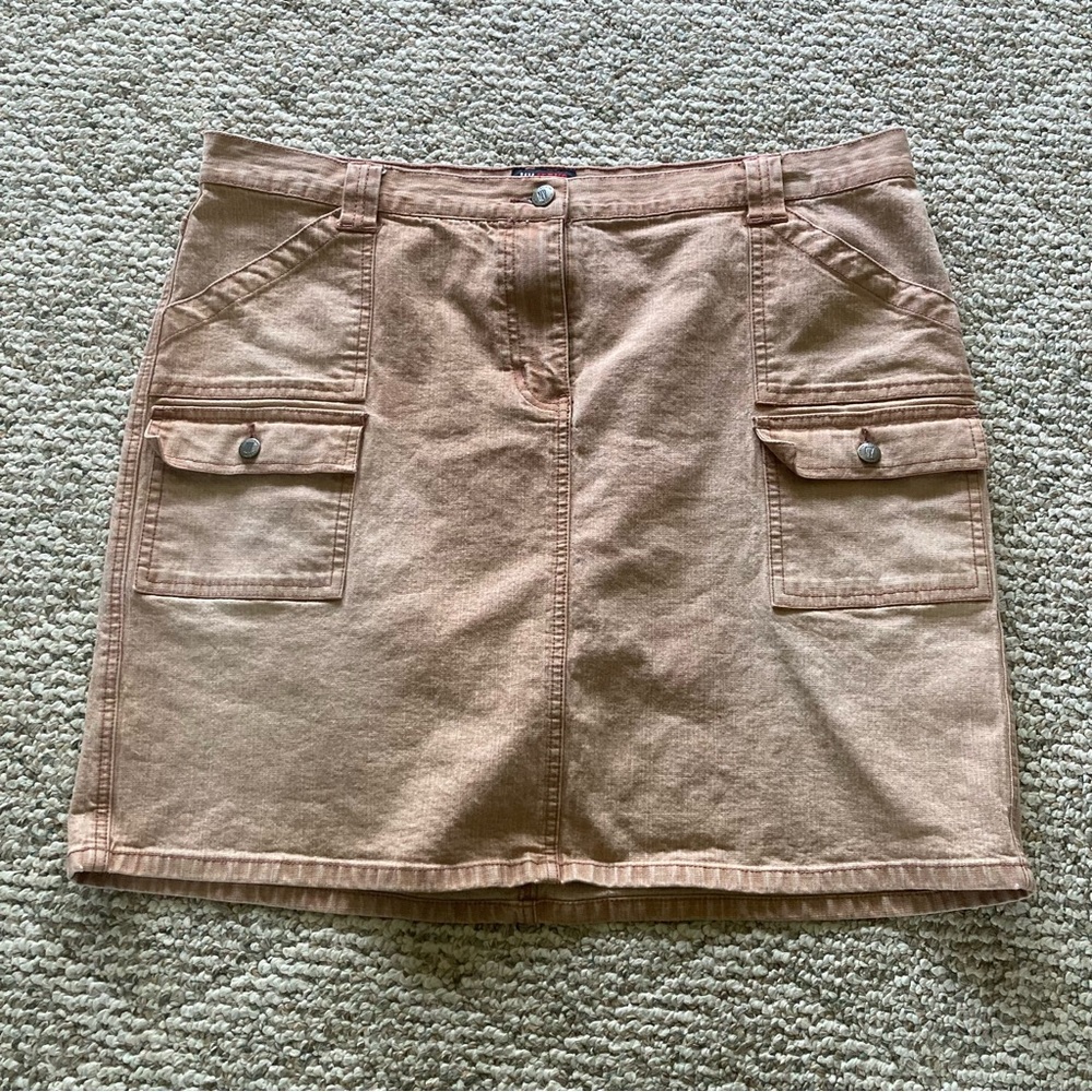 NY Jeans Light Pinkish-Orange/Tan Denim Skirt 16